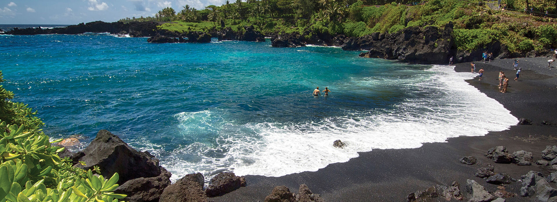 Black sand beach